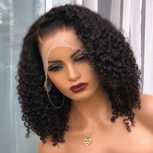Glueless Trendy Curly bob wigs !! Eva 13x6 150 Density Super Curly Bob Human Hair Wig【G11】
