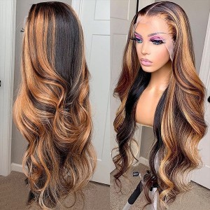 Highlight T27# 150 Density Pre Plucked 13X6 Brazilian Lace Front Human Hair Wigs With Baby Hair Bleached Knots Eva Hair 【T016】