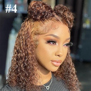 Most popular Raw Curly Texture to date. Raw Cambodian Curly is goals ！！！Eva 13X6 Human Hair Bob Wig Curly Invisible Lace!!!【008】