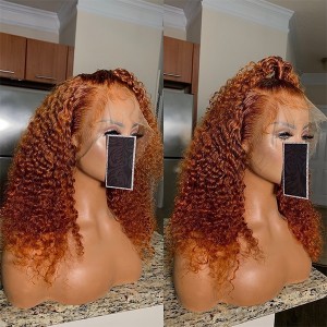 Always Amazing And Never Disappoint! Ginger Curly 13x6 Lace Front Wigs With Transparent Lace & Pre Plucked Hairlinee【W398】