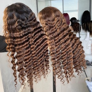 13x2 Lace Front Wig Deep Wave. 100% Human Hair 16 Inch-20 Inch Virgin Human Hair.【W327】