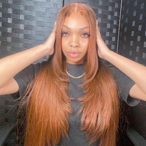 Eva Orange 13X6 Human Hair Wig Straight Lace Front Wig With Invisible Lace!!!【W567】