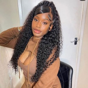 32 Inches Available !!! 18- 32 Inches Elva Hair Pre Plucked Raw Cambodian Straight 13X4 Lace Front Wig Bleached Knots With Pre Plucked Hairline【W514】