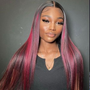Can't Take My Eyes Off This Stunning Look! 13x6 Lace Front Wig.1BTRed Colored Wig.100% Human Hair【W512】