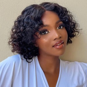 Glueless Trendy Casual Bouncy Curly bob wigs !! Eva 13x6 150density Pre Plucked Invisible Swiss Lace【Y37】