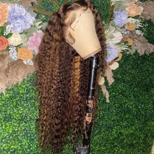 GLUELESS LONG WIG 6 INCH PARTING. Eva 130% Density 13x6 Curly Wig Pre Plucked Invisible Swiss Lace【Y24】