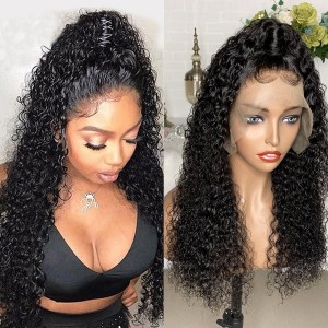Eva Hair 180% Density Curly Brazilian Hair 360 Lace frontal Human Hair Wig【Y069】