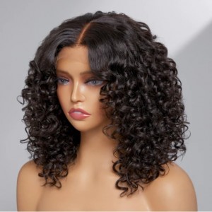 THROW ON & GO !! Eva 150% Density 13x6 Cute Loose Curly Bob Hair Bleached Knots With Baby Hair 【G09】