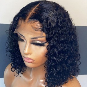 Lace is so LAID You Thought It was Scalp! Exotic Curly BOb Pre Plucked Invisible Swiss 13x6 Lace Frontal Wig Eva【W061】