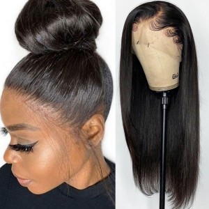 Eva Hair 180 Density Pre Plucked 360 Lace Frontal Wig Brazilian Straight Hair Wig With Baby Hair Bleached Knots【W94】