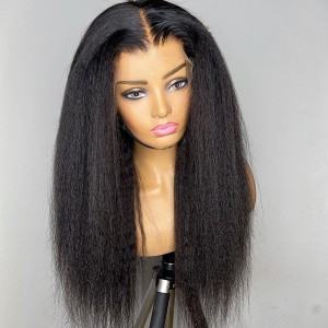 Want Your Wig Super Flat?? Kinky Straight 13x6 HD Lace Front Wig With Pre-Plucked Hairline & Bleached Knots Eva【W416】