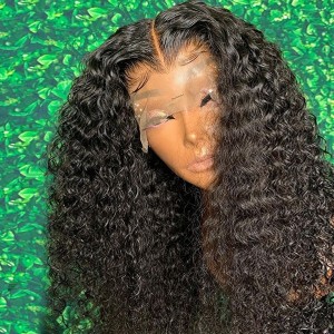 Eva Glueless150% density 13x6 Sexy Curly Wig Lace Front Human Hair Wigs For Women Black Brazilian Remy Hair Wigs【W162】