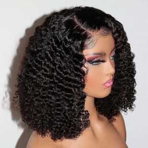Glueless Trendy Curly bob wigs !! Eva 13x6 150 Density Super Curly Bob Human Hair Wig【G14】